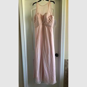 Bill Levkoff Petal Pink Long Bridesmaid Dress